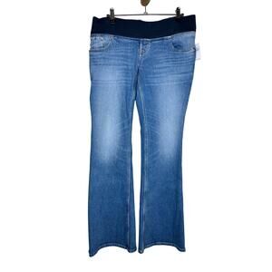 Old Navy Flare Front Low Panel Maternity Jeans Medium Wash Size 6 NWT